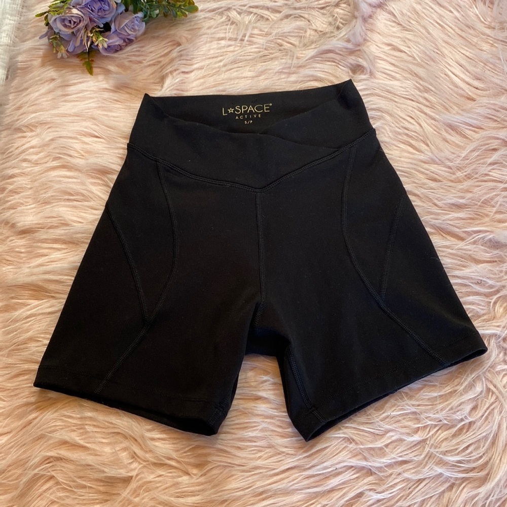 l*space Black High-Waist Bike Shorts